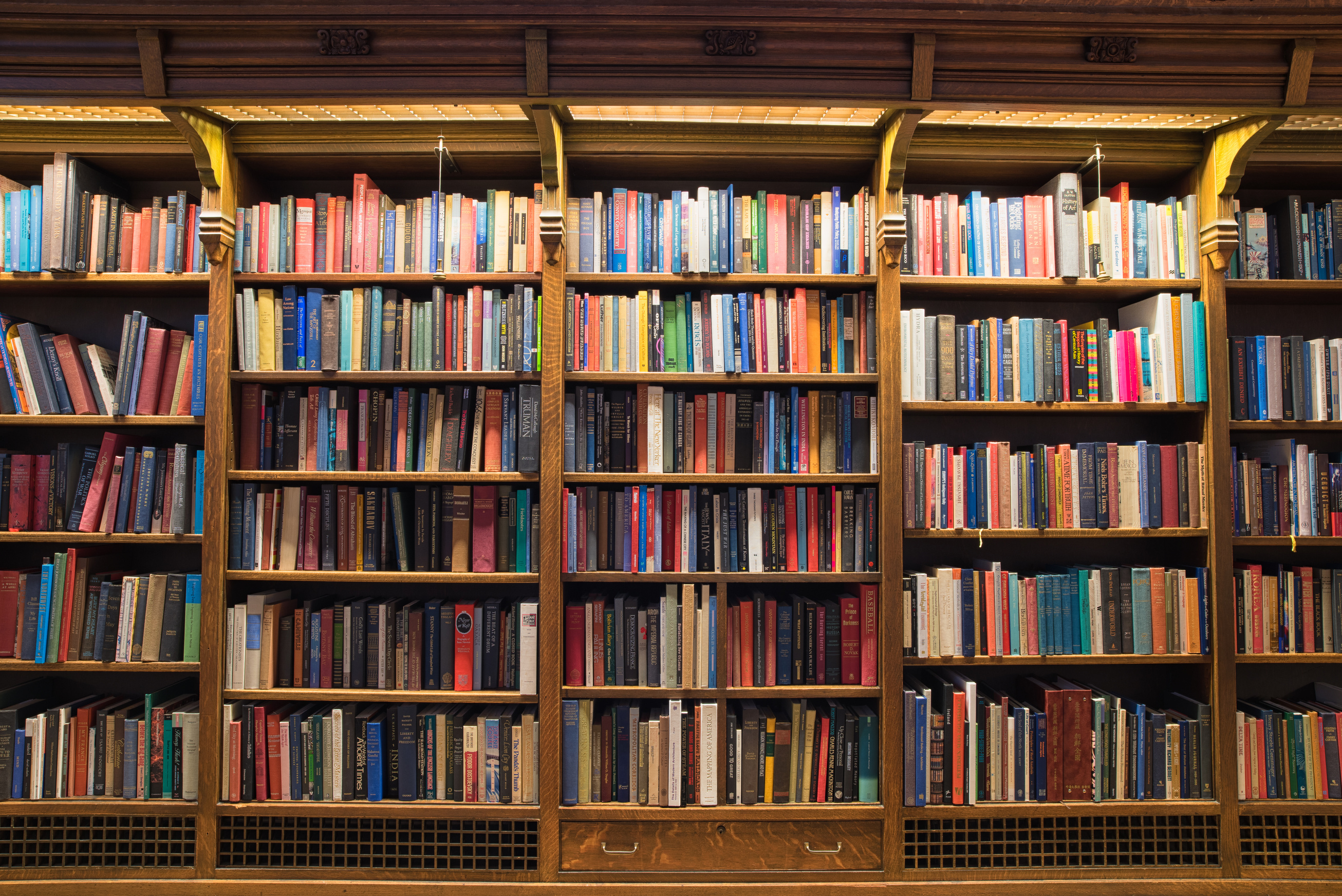 Wood Library Bookshelves