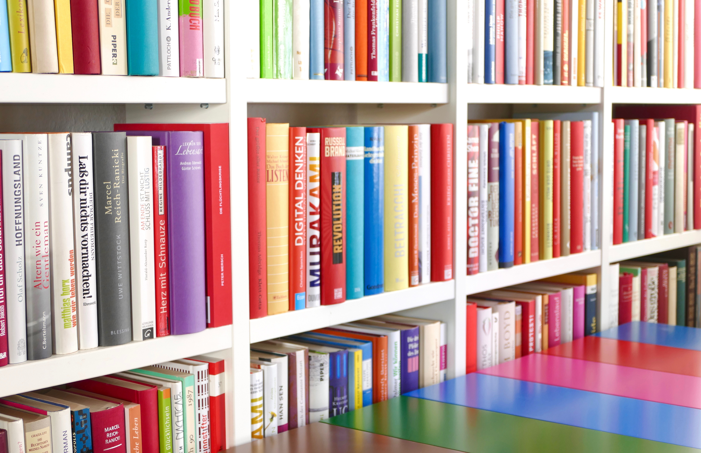 Book shelf in library